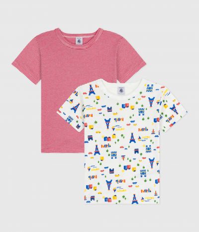Lot de tee-shirts enfant en coton manches longues imprimé Paris