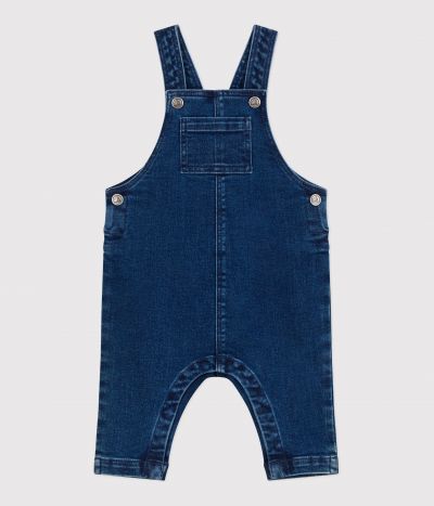 Salopette bébé en jean élasthanne jambes longues