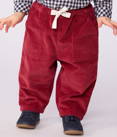 Pantalon bébé en velours uni