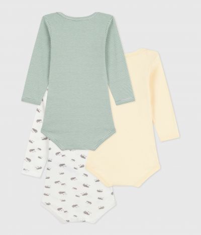 Lot de bodies manches longues en coton imprimé hérissons bébé