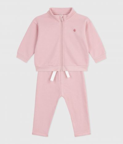 Ensemble sweatshirt et pantalon bébé en coton uni
