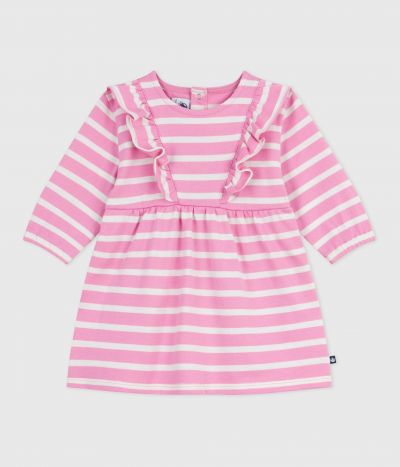 Robe bébé en coton manches longues rayée