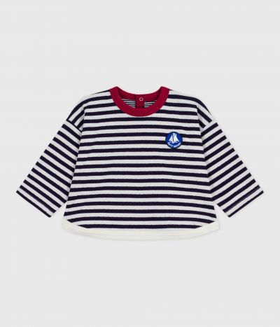 Tee-shirt bébé en coton à manches longues, rayé