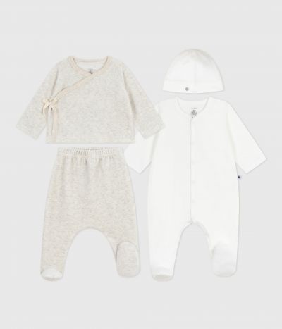 Coffret cadeau bébé en velours uni