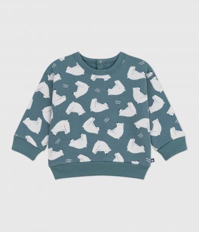 Sweatshirt bébé en coton imprimé ours