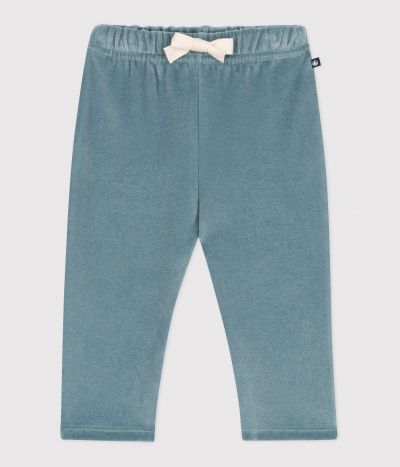 Pantalon bébé en bouclette velours uni