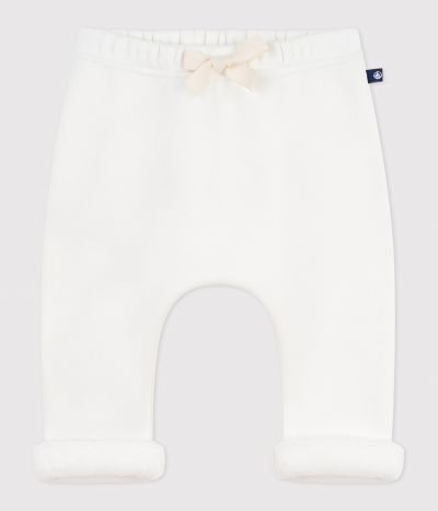 Pantalon bébé en coton doux et chaud uni