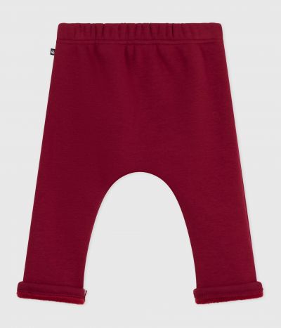 Pantalon bébé en coton doux et chaud uni