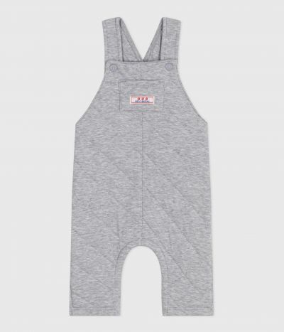 Salopette bébé en coton épais jambes longues, unie