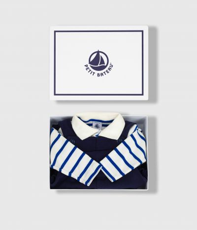 Ensemble cadeau bébé en coton : salopette et body