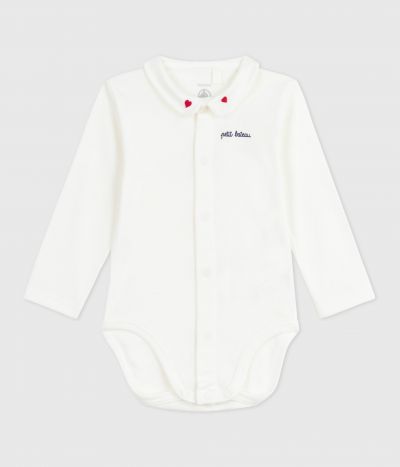 Body bébé à col brodé et message en poitrine