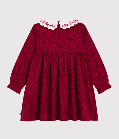 Robe enfant manches longues en flanelle imprimée