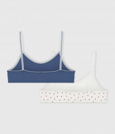 Lot de brassières enfant en coton et élasthanne imprimé cœurs