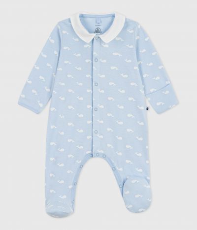 Pyjama bébé en coton à col imprimé baleine