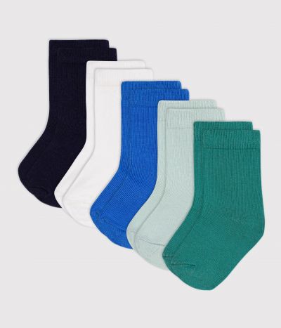 5 paires de chaussettes bébé en coton unies
