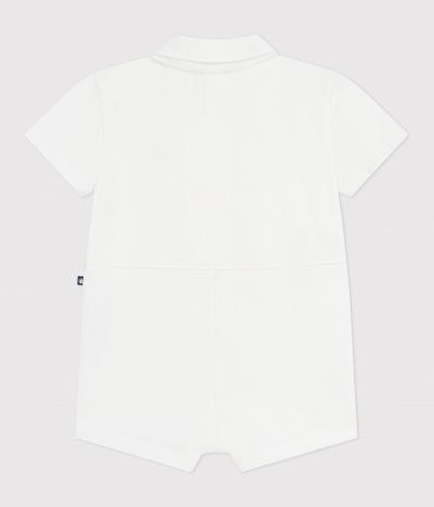 Combinaison courte col polo bébé en coton unie
