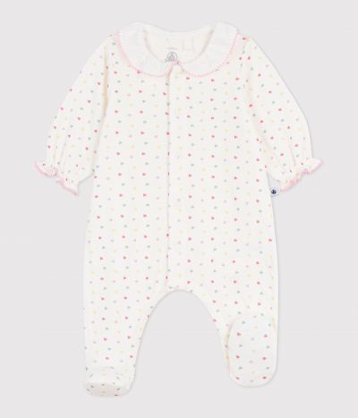 Pyjama bébé en tubique à col fleuri