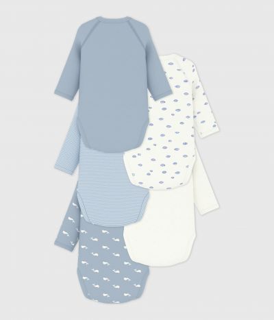 Lot de bodies croisés manches longues en coton imprimé bébé