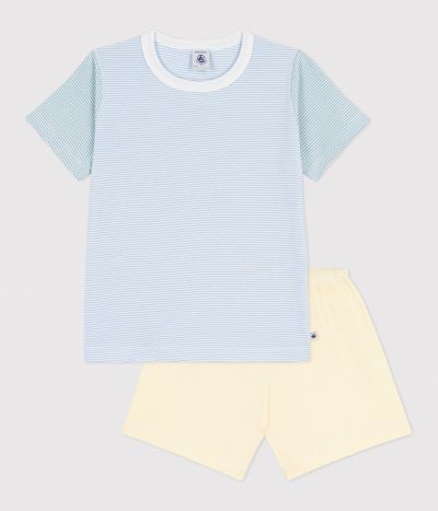 Pyjama short enfant en coton à rayures