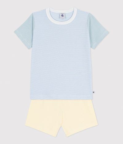 Pyjama short enfant en coton à rayures