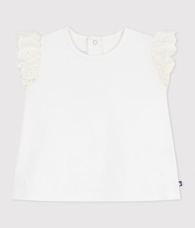 Tee-shirt bébé en coton à manches courtes, uni