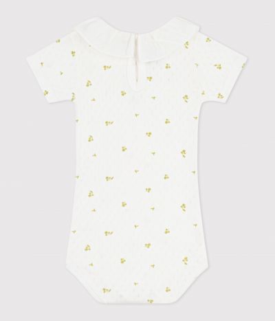 Body bébé en coton à col, imprimé fleurs