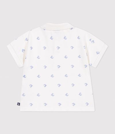Polo bébé en coton à manches courtes, imprimé bateaux vintage