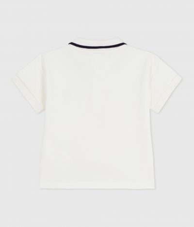 Polo bébé en coton à manches courtes, uni