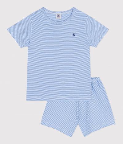 Pyjama short enfant en coton à rayures