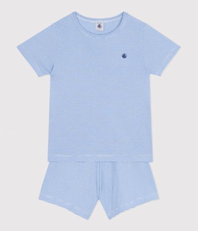 Pyjama short enfant en coton à rayures