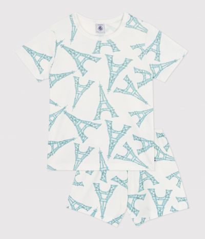 Pyjama short enfant en coton imprimé Tour Eiffel