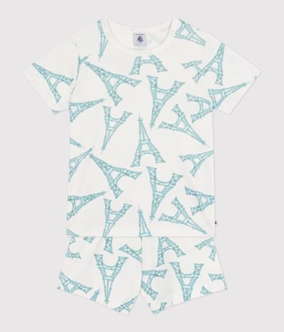Pyjama short enfant en coton imprimé Tour Eiffel