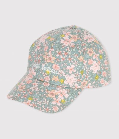 Casquette enfant en serge imprimé fleurs