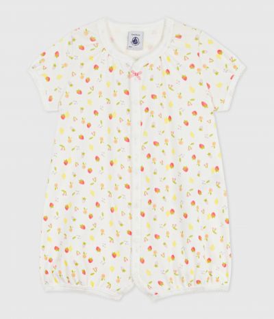 Combinaison courte bébé en coton imprimé fruits
