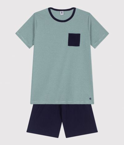 Pyjama short enfant en coton à rayures