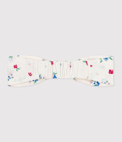 Bandeau bébé fille en popeline imprimé fleuri