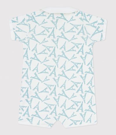 Combinaison courte bébé en coton à col imprimé Tour Eiffel