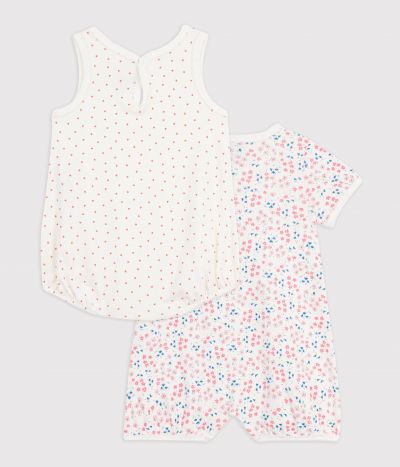 Lot de combinaisons courtes bébé en coton imprimé