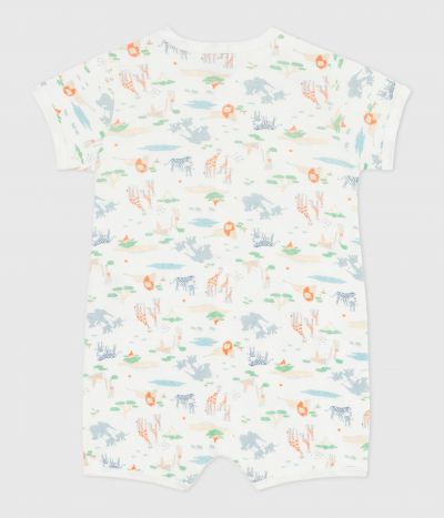 Combinaison courte bébé en coton imprimé animaux
