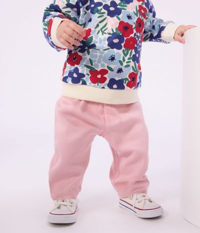 Pantalon bébé en coton souple, uni