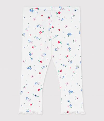 Legging bébé en coton, imprimé fleurs