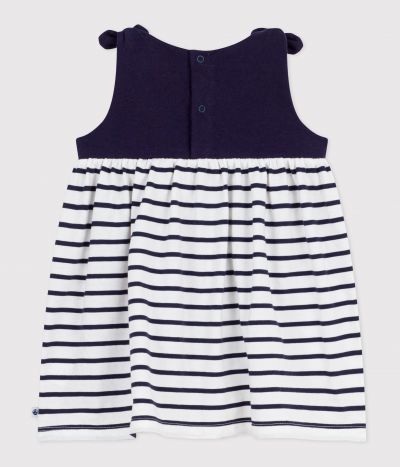 Robe bébé en coton sans manches, rayée