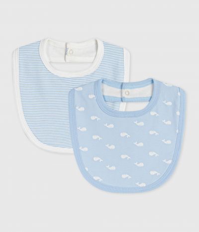 Lot de bavoirs bébé en coton imprimé baleine