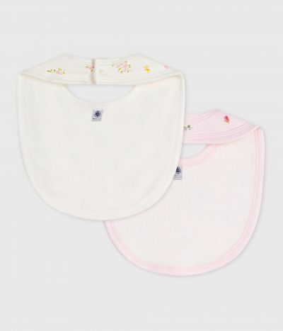 Lot de bavoirs bébé en coton imprimé fleuri