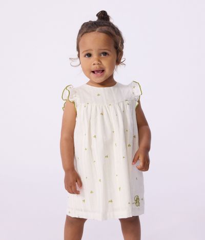 Robe bébé en coton sans manches imprimée fleurs