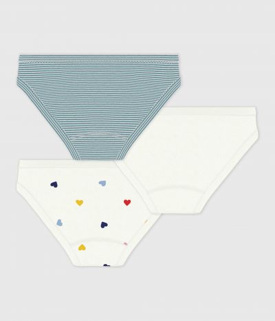 Lot de culottes enfant en coton imprimé cœurs