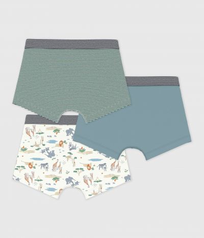 Lot de boxers enfant en coton imprimé savane