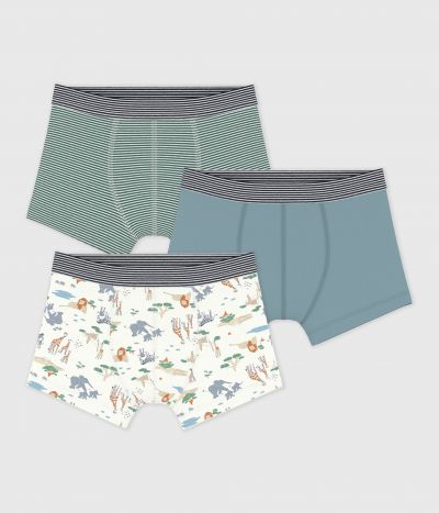 Lot de boxers enfant en coton imprimé savane