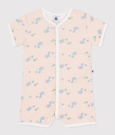 Combinaison courte bébé en coton imprimé animaux