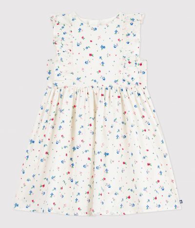 Robe sans manches enfant en coton imprimée fleurs